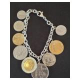 Charm Bracelet With World Coins