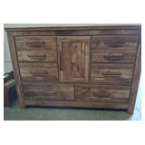 Rustic Wood-Style Eight-Drawer Dresser