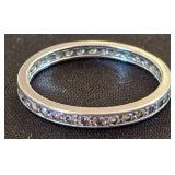 Sterling Silver Band With Clear Stones