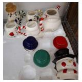 Ceramic Snowman Tea Set with Lids