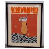 Framed Screwdriver Cocktail Print, 23x29