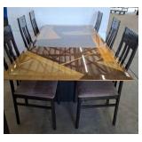 Modern Dining Table with Eight Chairs, 83x41x29in