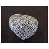 .925 Silver Marcasite Ring, Size 7