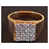 Gold Over Sterling Ring with Paved CZ Stones