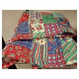 Patchwork Quilt with Floral and Plaid Patterns