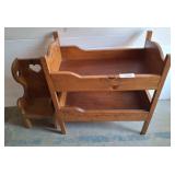 Wood Doll Bed with Heart-Back Chair