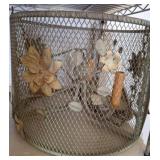 Metal Floral Chandelier With Mesh Shade