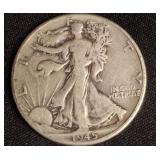 1945 Walking Liberty Half Dollar Coin