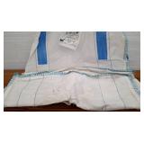 Large White Tote Bag with Blue Handles