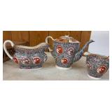 Porcelain Teapot, Creamer, and Sugar Set