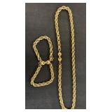 Monet Spiral Rope Necklace and Bracelet Set