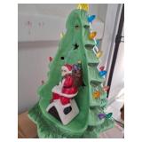 Ceramic Christmas Tree With Santa Figurine in box