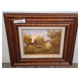 Framed Landscape Oil Painting, 18x16