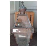 Copper Outdoor Lantern with Glass Panels 15x15x36i
