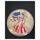 1999 American Silver Eagle with Painted Obverse