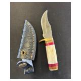 Fixed Blade Knife with Leather Sheath