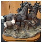 KVB Collection Horse Figurine on Wood Base