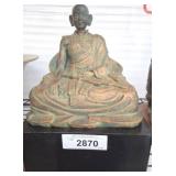 Bronze looking plastic Statue of Monk in Seated Po
