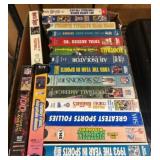 Box Lot of Sports and NFL VHS Tapes