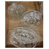 Clear Pressed Glass Bowls and Platter