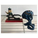 Cast Iron Nutcracker and Mermaid Bracket Set