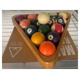 Billiard Balls with Triangle Rack and Rack Sheet