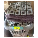Laundry Basket With Assorted Towels