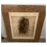 Framed Abstract Print with Cork Border, 32x40