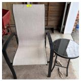Outdoor Patio Chair and Glass-Top Side Table