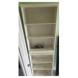Two-Piece White Wooden Bookshelf Unit