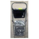 Metal Folding Step Ladder With Paint Splatter