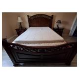 Wooden Queen Bed with Mattress, Sealy Posturepedic