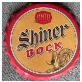 Shiner Bock 24in Bottle Cap Metal Sign