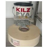 Kilz PVA Primer, Tape Roll, and GRK Screws