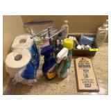 Bathroom Supplies and Sign