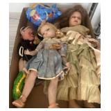 Vintage-Style Dolls and Toy Lot