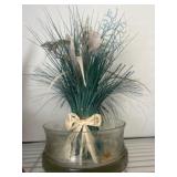 Artificial Floral Arrangement in Glass Vase