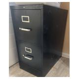 Two-Drawer Black Metal Filing Cabinet