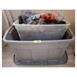 Two Storage Totes with Hunting Apparel