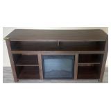 Wood Entertainment Stand with Built-In Heater