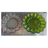 Glass egg Plates with Decorative Patterns