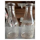 Two 1qt Glass Milk Bottles, North Carolina Deposit