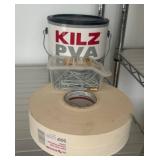 Kilz PVA Primer, Tape Roll, and GRK Screws