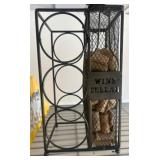 Metal Wine Rack With Cork Storage