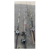 Fishing Rods with Reels Attached