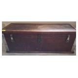 Wooden Storage Chest with Metal Hardware
