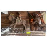 Painted Wood Reliefs of Knight and Mounted Figure