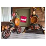 Cast Iron Monkey Figurines on Vehicles