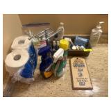 Bathroom Supplies and Sign