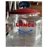 Lance Glass Jar with Red Metal Lid